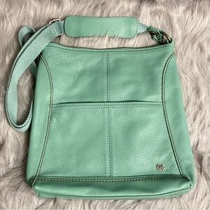 EUC THE SAK Mint Green Real Leather Shoulder Bag